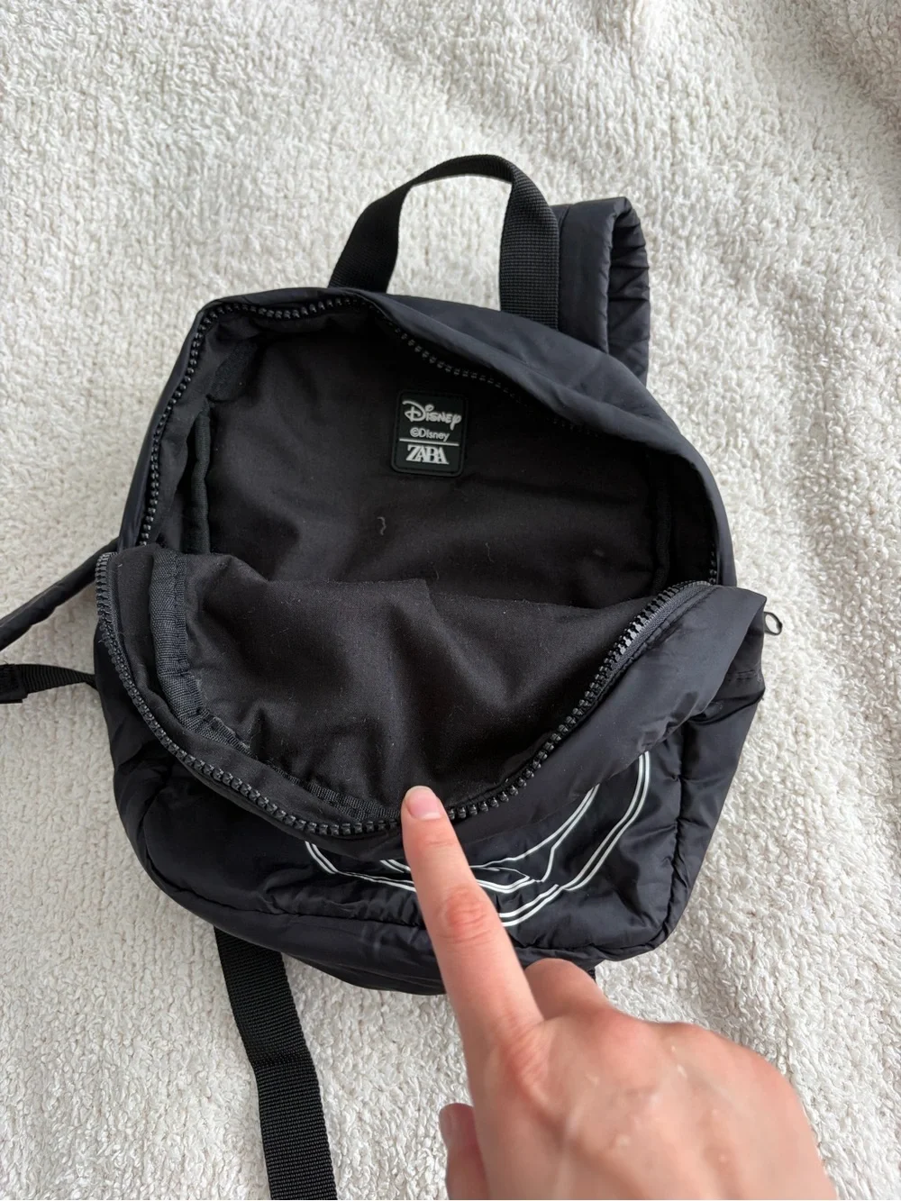 ZARA Kids Black Mickey Mouse Mini Backpack